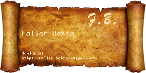 Faller Betta névjegykártya